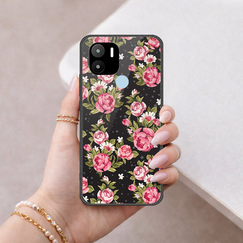 Xiaomi Redmi A1 Plus Cover - Floral Series - HQ Ultra Shine Premium Infinity Glass Soft Silicon Borders Case