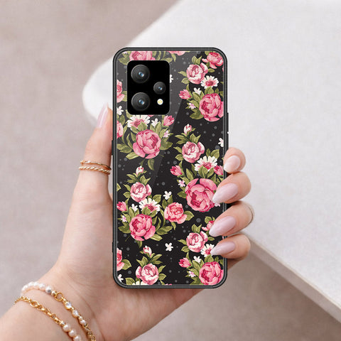 Realme 9 4G Cover - Floral Series - HQ Ultra Shine Premium Infinity Glass Soft Silicon Borders Case