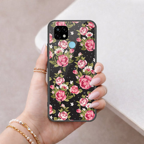 Realme C21 Cover - Floral Series - HQ Ultra Shine Premium Infinity Glass Soft Silicon Borders Case