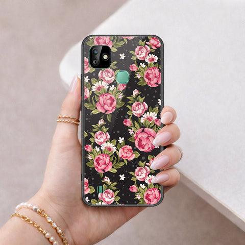 Infinix Smart HD 2021 Cover - Floral Series - HQ Ultra Shine Premium Infinity Glass Soft Silicon Borders Case