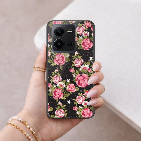 Vivo V25e Cover - Floral Series - HQ Ultra Shine Premium Infinity Glass Soft Silicon Borders Case