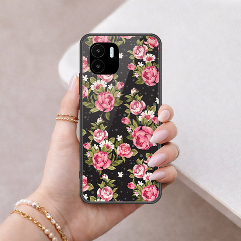 Xiaomi Redmi A1 Cover - Floral Series - HQ Ultra Shine Premium Infinity Glass Soft Silicon Borders Case