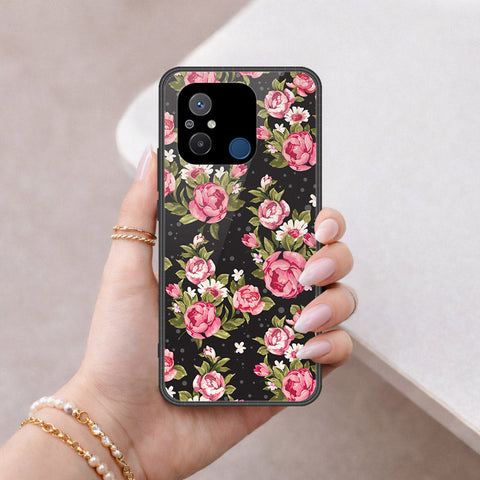 Xiaomi Redmi 12C Cover - Floral Series - HQ Ultra Shine Premium Infinity Glass Soft Silicon Borders Case