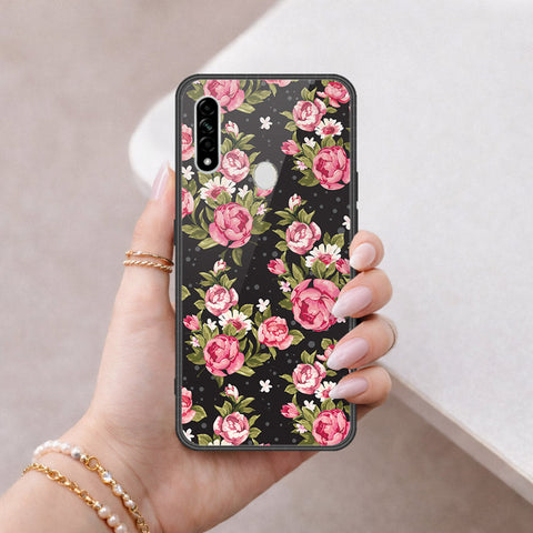 Oppo A31 Cover - Floral Series - HQ Ultra Shine Premium Infinity Glass Soft Silicon Borders Case
