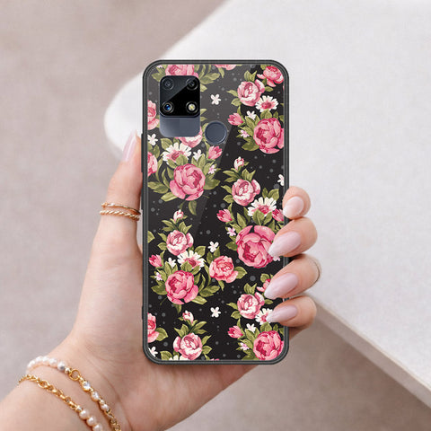 Realme Narzo 30 Cover - Floral Series - HQ Ultra Shine Premium Infinity Glass Soft Silicon Borders Case