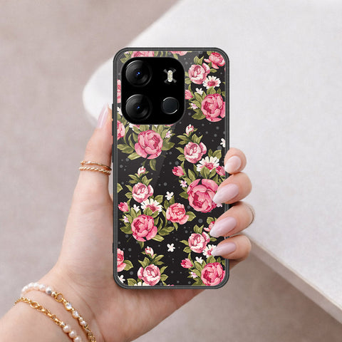 Infinix Smart 7 Plus Cover - Floral Series - HQ Ultra Shine Premium Infinity Glass Soft Silicon Borders Case