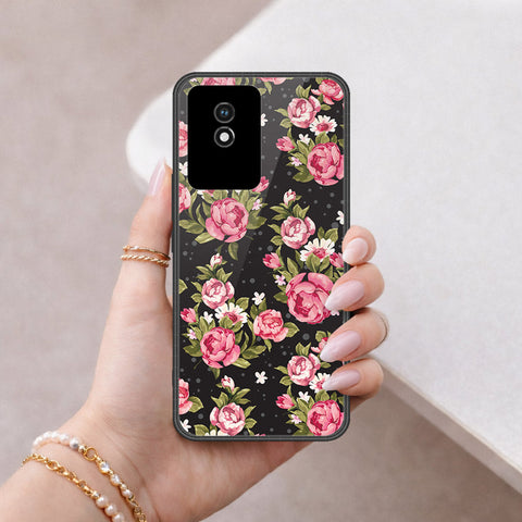 Vivo Y02t Cover - Floral Series - HQ Ultra Shine Premium Infinity Glass Soft Silicon Borders Case