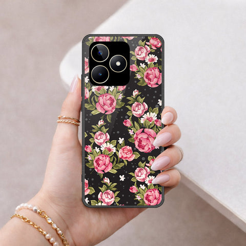 Realme C53 Cover - Floral Series - HQ Ultra Shine Premium Infinity Glass Soft Silicon Borders Case
