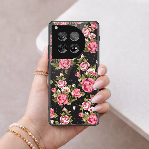 OnePlus 12 Cover - Floral Series - HQ Ultra Shine Premium Infinity Glass Soft Silicon Borders Case