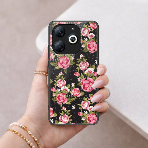 itel P55 4G Cover - Floral Series - HQ Ultra Shine Premium Infinity Glass Soft Silicon Borders Case