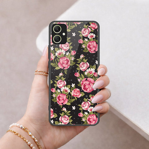 Samsung Galaxy A05 Cover - Floral Series - HQ Ultra Shine Premium Infinity Glass Soft Silicon Borders Case