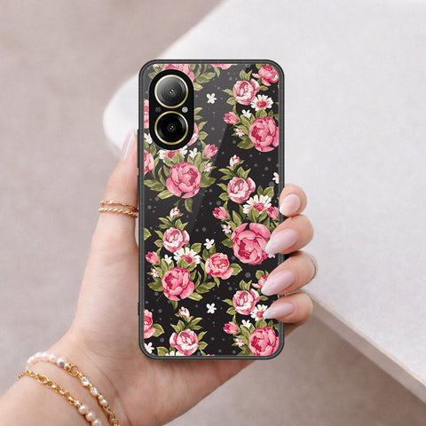 Realme C67 4G Cover - Floral Series - HQ Ultra Shine Premium Infinity Glass Soft Silicon Borders Case