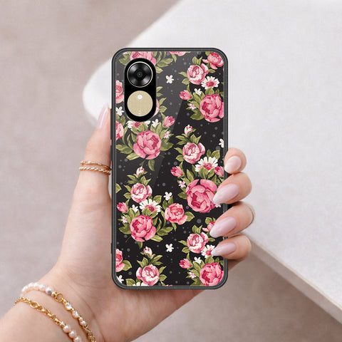 Oppo A17k Cover - Floral Series - HQ Ultra Shine Premium Infinity Glass Soft Silicon Borders Case