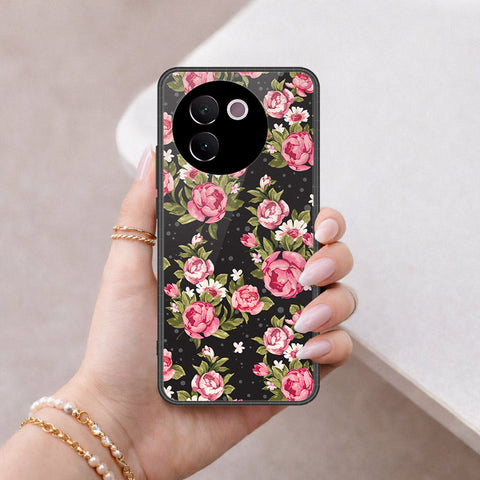 Vivo V30e Cover - Floral Series - HQ Ultra Shine Premium Infinity Glass Soft Silicon Borders Case