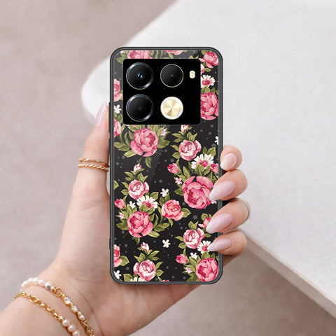Infinix Note 40 Pro Cover - Floral Series - HQ Ultra Shine Premium Infinity Glass Soft Silicon Borders Case