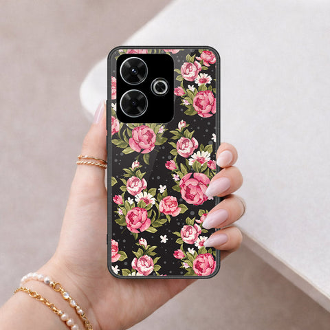 Xiaomi Poco M6 4G Cover - Floral Series - HQ Ultra Shine Premium Infinity Glass Soft Silicon Borders Case