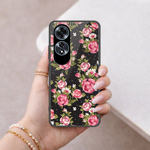Oppo A60 Cover - Floral Series - HQ Ultra Shine Premium Infinity Glass Soft Silicon Borders Case