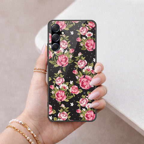 Samsung Galaxy M54 Cover - Floral Series - HQ Ultra Shine Premium Infinity Glass Soft Silicon Borders Case