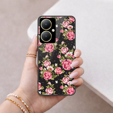 Vivo Y35m Plus Cover - Floral Series - HQ Ultra Shine Premium Infinity Glass Soft Silicon Borders Case