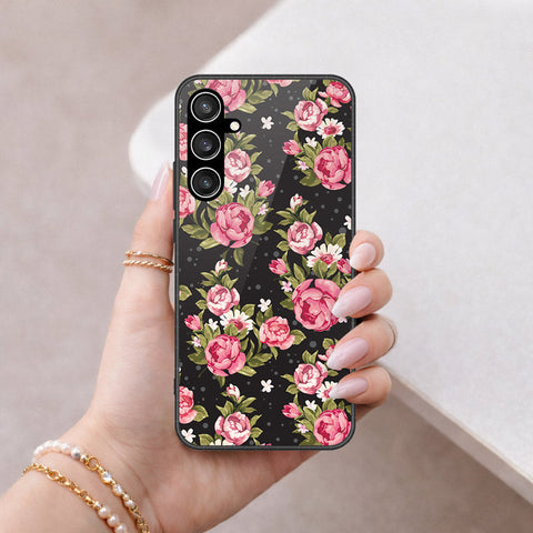 Samsung Galaxy S23 FE Cover - Floral Series - HQ Ultra Shine Premium Infinity Glass Soft Silicon Borders Case