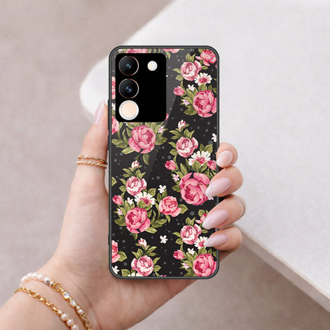 Vivo Y200 5G Cover - Floral Series - HQ Ultra Shine Premium Infinity Glass Soft Silicon Borders Case