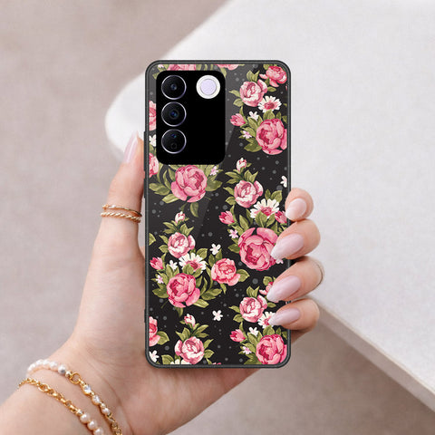 Vivo S16e Cover - Floral Series - HQ Ultra Shine Premium Infinity Glass Soft Silicon Borders Case