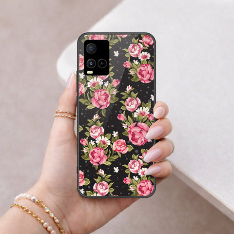Vivo Y32 Cover - Floral Series - HQ Ultra Shine Premium Infinity Glass Soft Silicon Borders Case