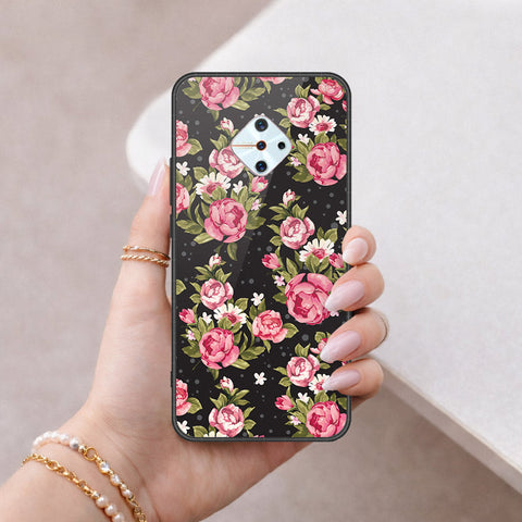 Vivo Y9s Cover - Floral Series - HQ Ultra Shine Premium Infinity Glass Soft Silicon Borders Case