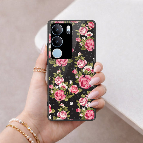 Vivo V29 Pro Cover - Floral Series - HQ Ultra Shine Premium Infinity Glass Soft Silicon Borders Case