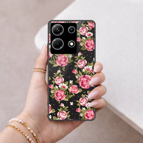 Infinix Note 30 Cover - Floral Series - HQ Ultra Shine Premium Infinity Glass Soft Silicon Borders Case