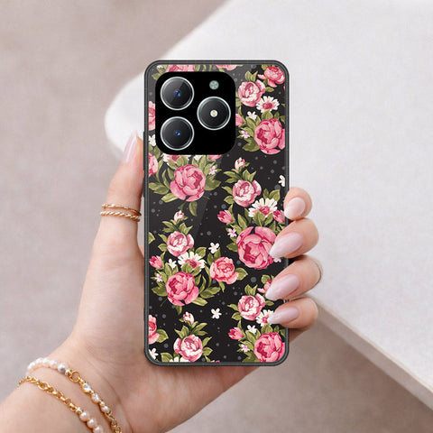 Realme C61 Cover - Floral Series - HQ Ultra Shine Premium Infinity Glass Soft Silicon Borders Case