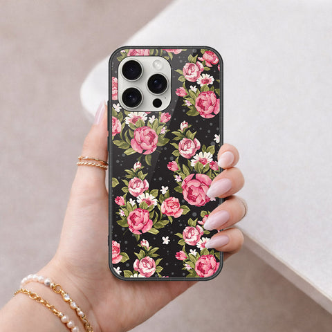 iPhone 16 Pro - Floral Series - HQ Ultra Shine Premium Infinity Glass Soft Silicon Borders Case