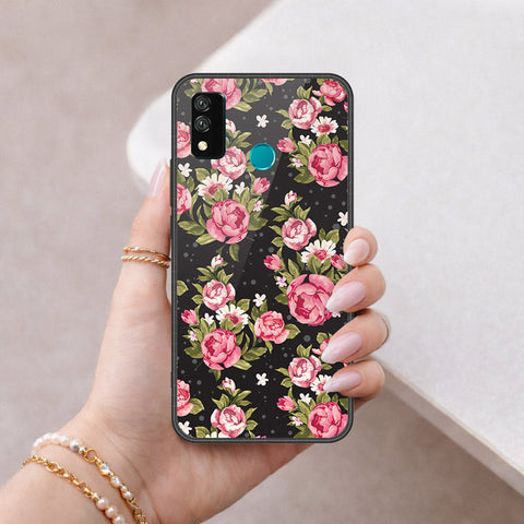 Huawei Y8s Cover - Floral Series - HQ Ultra Shine Premium Infinity Glass Soft Silicon Borders Case