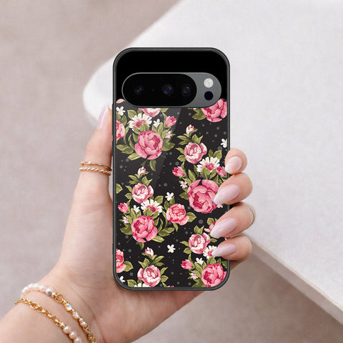 Google Pixel 9 Pro XL Cover - Floral Series - HQ Ultra Shine Premium Infinity Glass Soft Silicon Borders Case