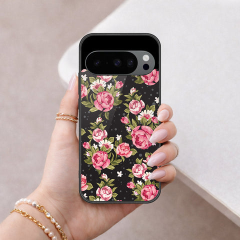 Google Pixel 9 Cover - Floral Series - HQ Ultra Shine Premium Infinity Glass Soft Silicon Borders Case