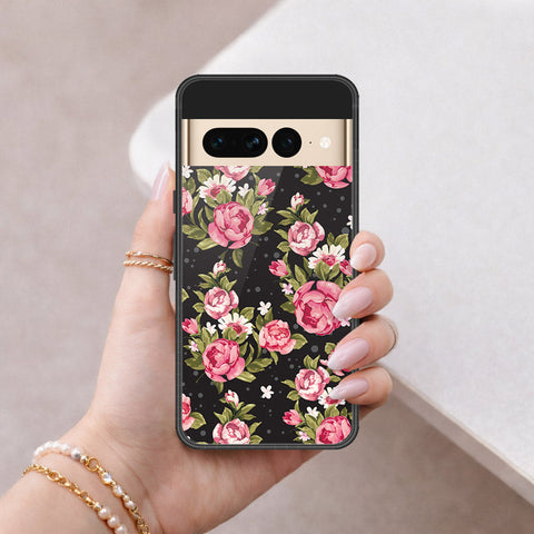 Google Pixel 7 Pro Cover - Floral Series - HQ Ultra Shine Premium Infinity Glass Soft Silicon Borders Case