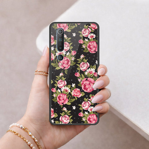 Xiaomi Mi 10 Cover - Floral Series - HQ Ultra Shine Premium Infinity Glass Soft Silicon Borders Case