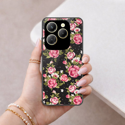 Infinix Hot 40 Pro Cover - Floral Series - HQ Ultra Shine Premium Infinity Glass Soft Silicon Borders Case