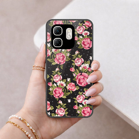 Infinix Hot 50i Cover - Floral Series - HQ Ultra Shine Premium Infinity Glass Soft Silicon Borders Case