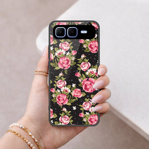 Infinix Smart 10 Plus Cover - Floral Series - HQ Ultra Shine Premium Infinity Glass Soft Silicon Borders Case