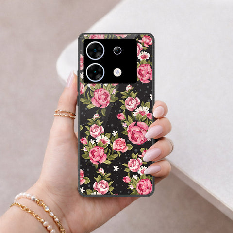 Infinix Zero 30 5G Cover - Floral Series - HQ Ultra Shine Premium Infinity Glass Soft Silicon Borders Case