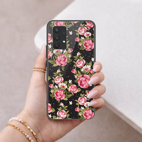 Samsung Galaxy A32 Cover - Floral Series - HQ Ultra Shine Premium Infinity Glass Soft Silicon Borders Case
