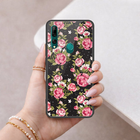 Huawei P Smart Z Cover - Floral Series - HQ Ultra Shine Premium Infinity Glass Soft Silicon Borders Case