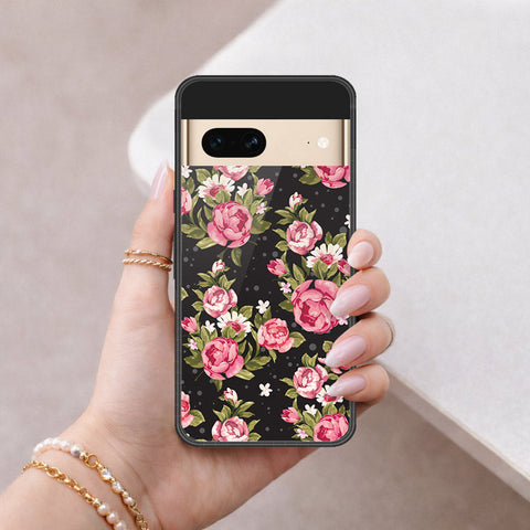 Google Pixel 7 Cover - Floral Series - HQ Ultra Shine Premium Infinity Glass Soft Silicon Borders Case