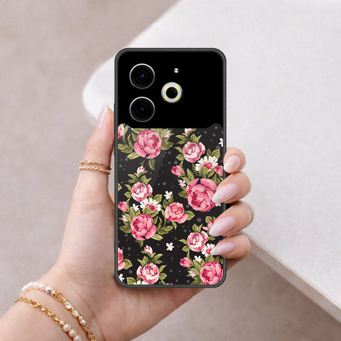 Tecno Pova 6 Cover - Floral Series - HQ Ultra Shine Premium Infinity Glass Soft Silicon Borders Case