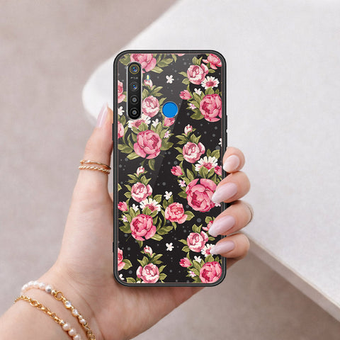 Realme Narzo 10A Cover - Floral Series - HQ Ultra Shine Premium Infinity Glass Soft Silicon Borders Case