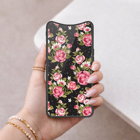 Oppo Find X Cover - Floral Series - HQ Ultra Shine Premium Infinity Glass Soft Silicon Borders Case