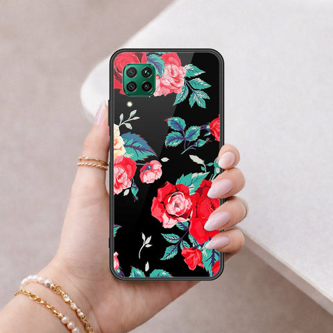 Huawei Nova 7i Cover - Floral Series - HQ Ultra Shine Premium Infinity Glass Soft Silicon Borders Case