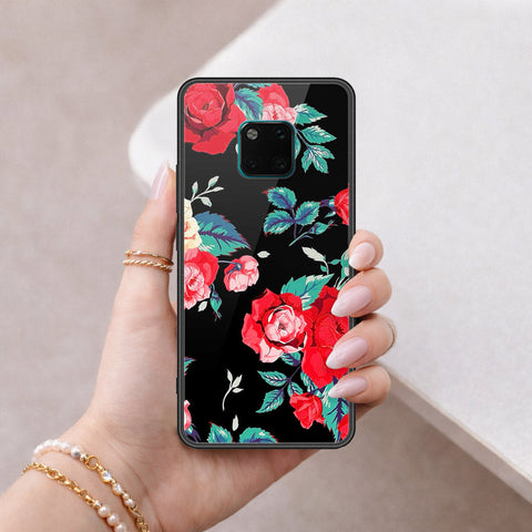 Huawei Mate 20 Pro Cover - Floral Series - HQ Ultra Shine Premium Infinity Glass Soft Silicon Borders Case