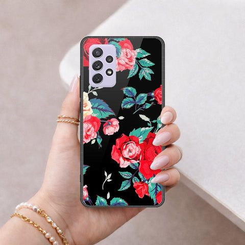 Samsung Galaxy A72 Cover - Floral Series - HQ Ultra Shine Premium Infinity Glass Soft Silicon Borders Case